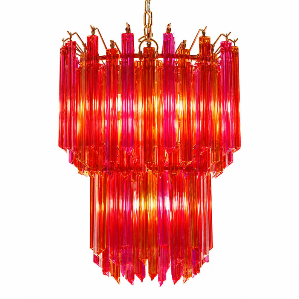 Colmore - Kroonluchter Pegels Fuchsia Oranje Glas 50x68cm