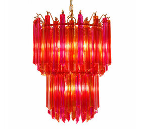 Colmore - Kroonluchter Pegels Fuchsia Oranje Glas 50x68cm