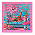 Schilderij Henry Giraf Multicolor Acryl 80x80cm Roze Sierlijst