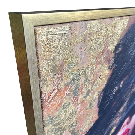 Colmore - Schilderij Paige Woman Zwart Goud Acryl 90x120cm Gouden Lijst