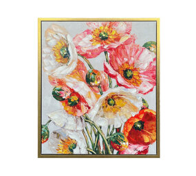 Colmore - Schilderij Allison Flowers Multicolor Acryl 60x70cm Gouden Lijst