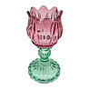 Melting Pot - Waxinehouder Tulp Turquoise Mix Glas 8x15cm 3 kleuren