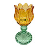 Melting Pot - Waxinehouder Tulp Turquoise Mix Glas 8x15cm 3 kleuren