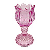 Melting Pot - Waxinehouder Tulp Roze Glas 8x15cm