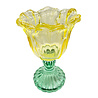 Melting Pot - Waxinehouder Kelk Geel Turquoise Glas 10x16cm