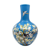 Melting Pot - Vaas Chinees Vogels Bloesem Blauw Porselein 23x36cm Melting Pot - Vaas Chinees Vogels Bloesem Blauw Porselein 23x36cm