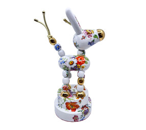 Lammers en Lammers - Ezel Bloemen Multicolor Goud Porselein 15x30cm Lammers en Lammers - Ezel Bloemen Multicolor Goud Porselein 15x30cm
