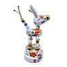 Lammers en Lammers - Ezel Bloemen Multicolor Goud Porselein 15x30cm Lammers en Lammers - Ezel Bloemen Multicolor Goud Porselein 15x30cm