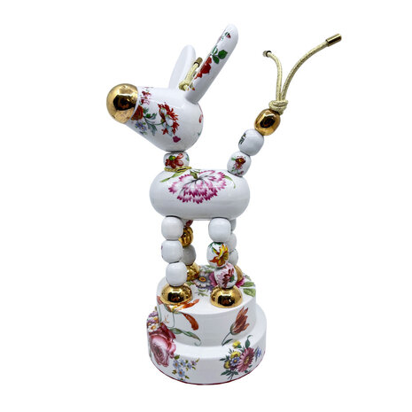 Lammers en Lammers - Ezel Bloemen Multicolor Goud Porselein 15x30cm Lammers en Lammers - Ezel Bloemen Multicolor Goud Porselein 15x30cm