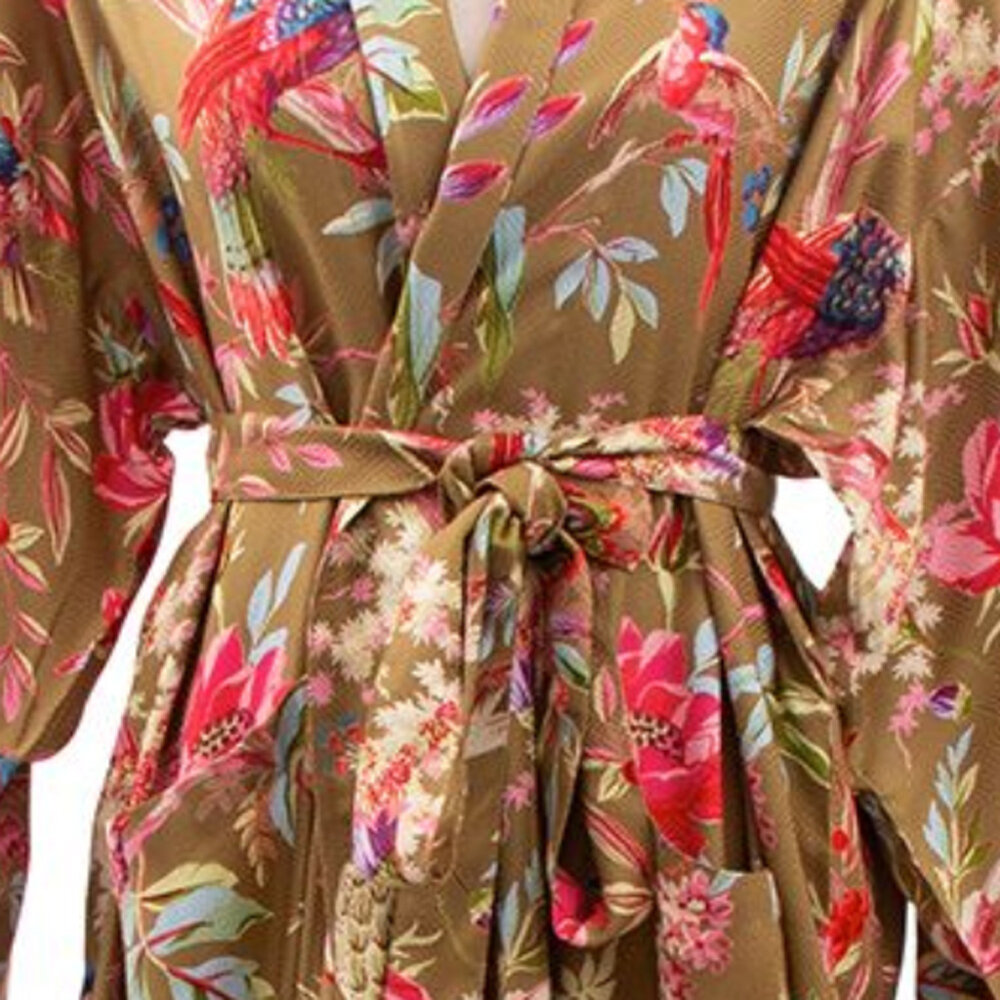 Imbarro - Kimono Royal Paradise Olive Viscose One-size