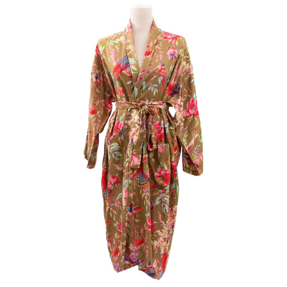 Imbarro - Kimono Royal Paradise Olive Viscose One-size