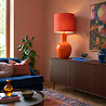 Colmore - Lampenkap Zuri Oranje-Rood 40x33cm met Transparante Binnenzijde