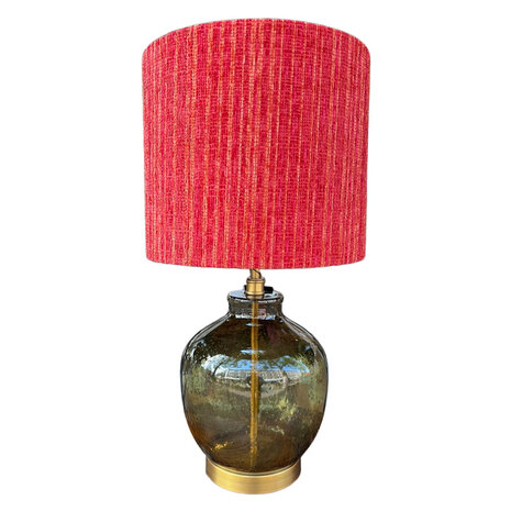 Colmore - Lampenkap Zuri Oranje-Rood 30x26cm met Transparante Binnenzijde