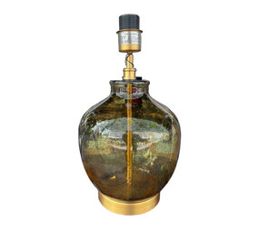 Colmore - Tafellamp Voet Wallis Donkergroen Transparant Glas 22x37cm
