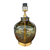 Colmore - Tafellamp Voet Wallis Donkergroen Transparant Glas met Goudkleurig Metaal 22x37cm