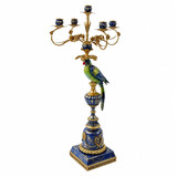 Werns - Kandelaar Ara Blauw Goud Metaal XL 33x111cm 5-houders Werns - Kandelaar Ara Blauw Goud Metaal XL 33x111cm 5-houders