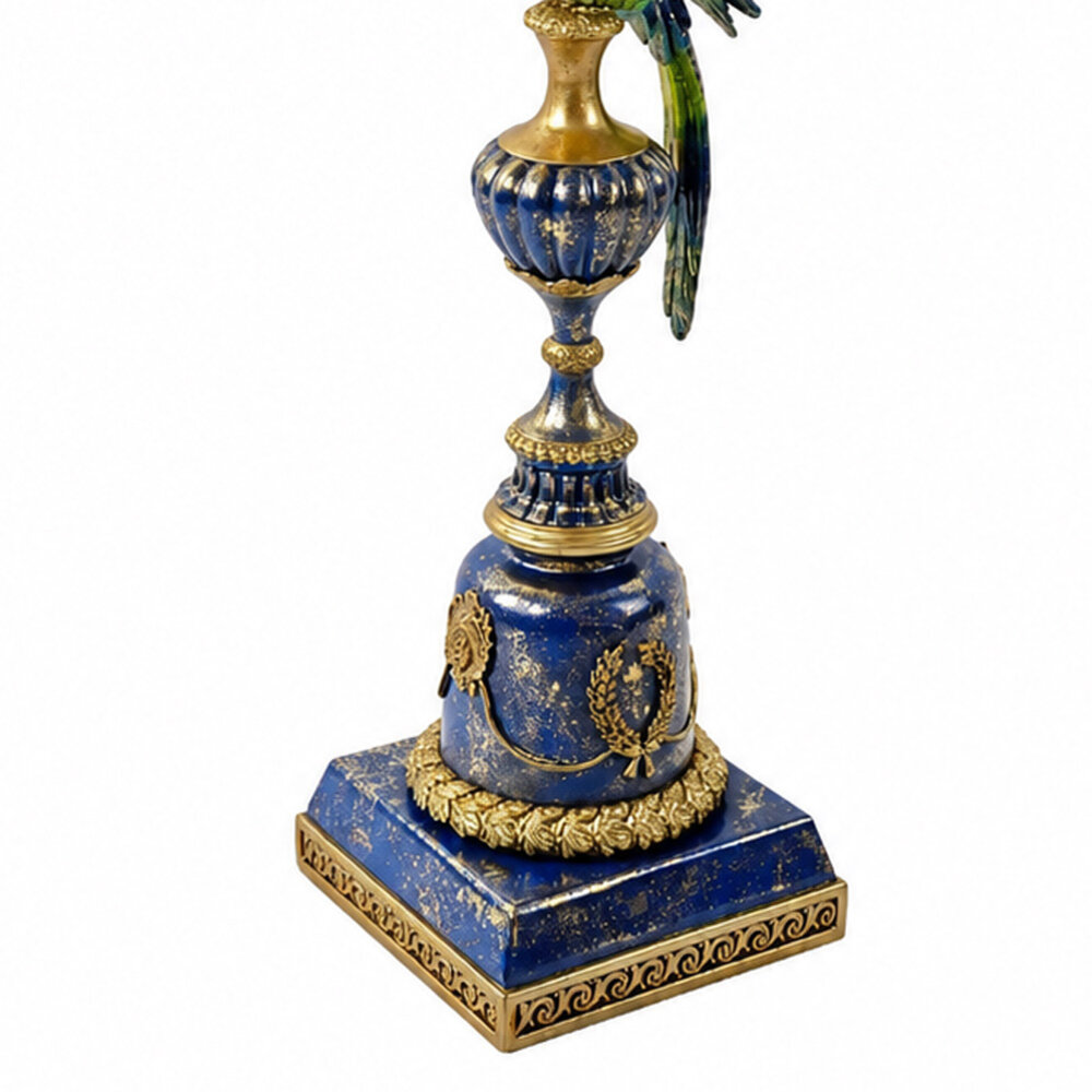 Werns - Kandelaar Ara Blauw Goud Metaal XL 33x111cm met 5-houders Werns - Kandelaar Ara Blauw Goud Metaal XL 33x111cm met 5-houders