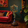 Werns - Kandelaar Ara Blauw Goud Metaal XL 33x111cm met 5-houders Werns - Kandelaar Ara Blauw Goud Metaal XL 33x111cm met 5-houders