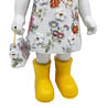 Lammers en Lammers - Beeld Femke met Vis en Bloemen Handtas Porselein met Goudluster 14x34cm