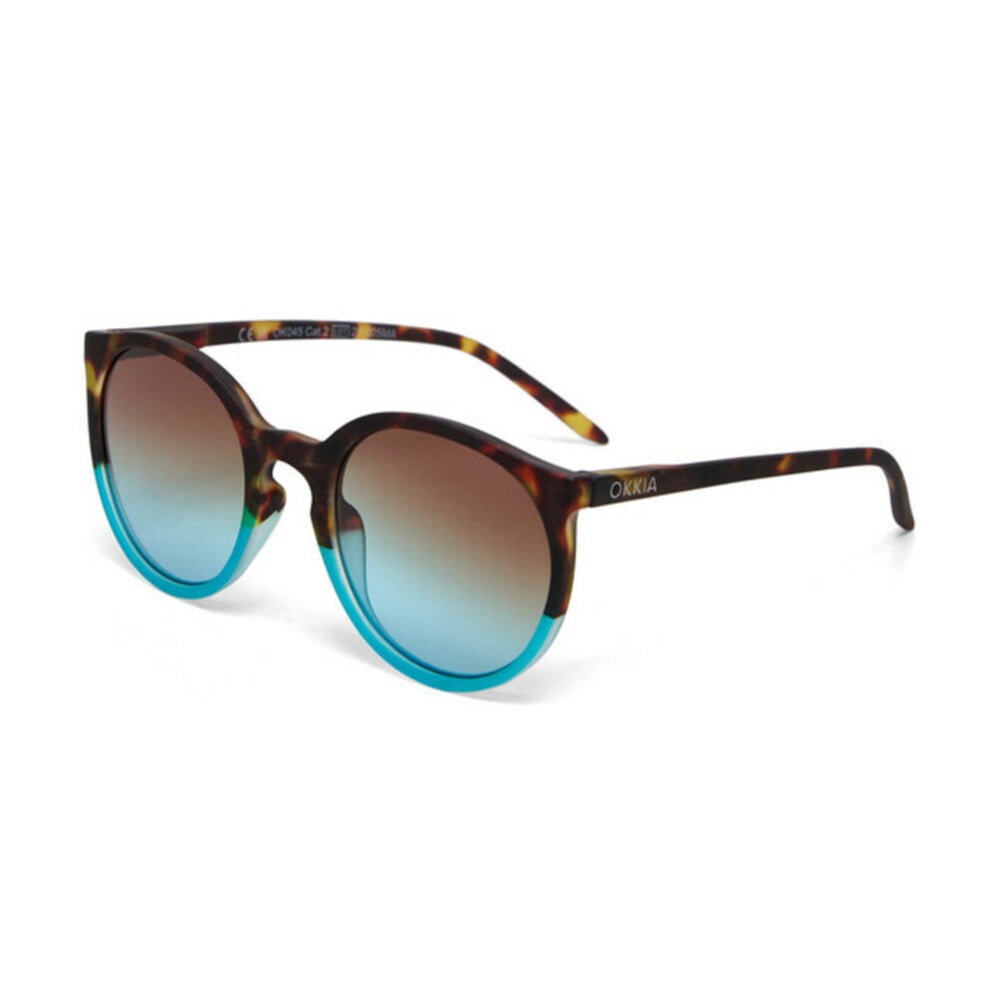 Okkia - Zonnebril BERLINO Round Havana Blue met Blauw Gradient Glazen OK045-HB Okkia - Zonnebril BERLINO Round Havana Blue met Blauw Gradient Glazen OK045-HB