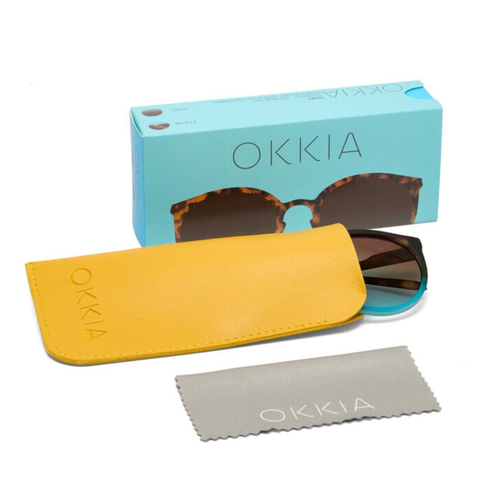 Okkia - Zonnebril BERLINO Round Havana Blue met Blauw Gradient Glazen OK045-HB Okkia - Zonnebril BERLINO Round Havana Blue met Blauw Gradient Glazen OK045-HB