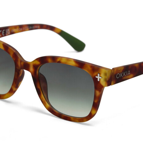 Okkia - Zonnebril GIOVANNI Sahara Havana met Groene Glazen OK012SH-GR Okkia - Zonnebril GIOVANNI Sahara Havana met Groene Glazen OK012SH-GR