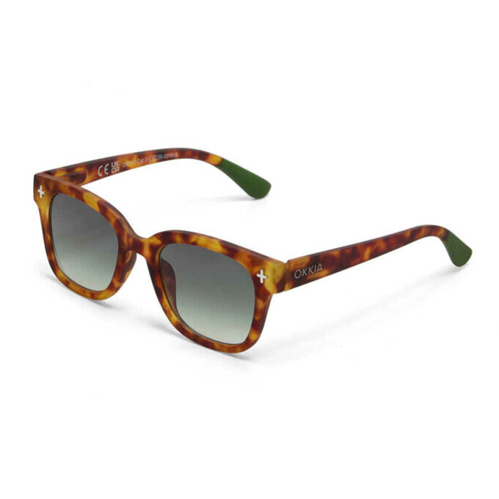Okkia - Zonnebril GIOVANNI Sahara Havana met Groene Glazen OK012SH-GR Okkia - Zonnebril GIOVANNI Sahara Havana met Groene Glazen OK012SH-GR