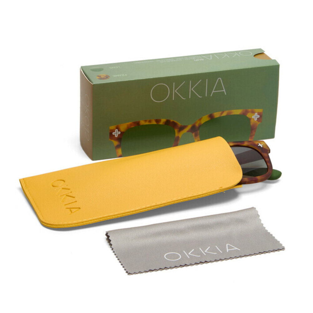 Okkia - Zonnebril GIOVANNI Sahara Havana met Groene Glazen OK012SH-GR Okkia - Zonnebril GIOVANNI Sahara Havana met Groene Glazen OK012SH-GR