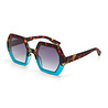 Okkia - Zonnebril EMMA Hexagon Havana Blue met Blauw Gradient Glazen OK015-HB Okkia - Zonnebril EMMA Hexagon Havana Blue met Blauw Gradient Glazen OK015-HB