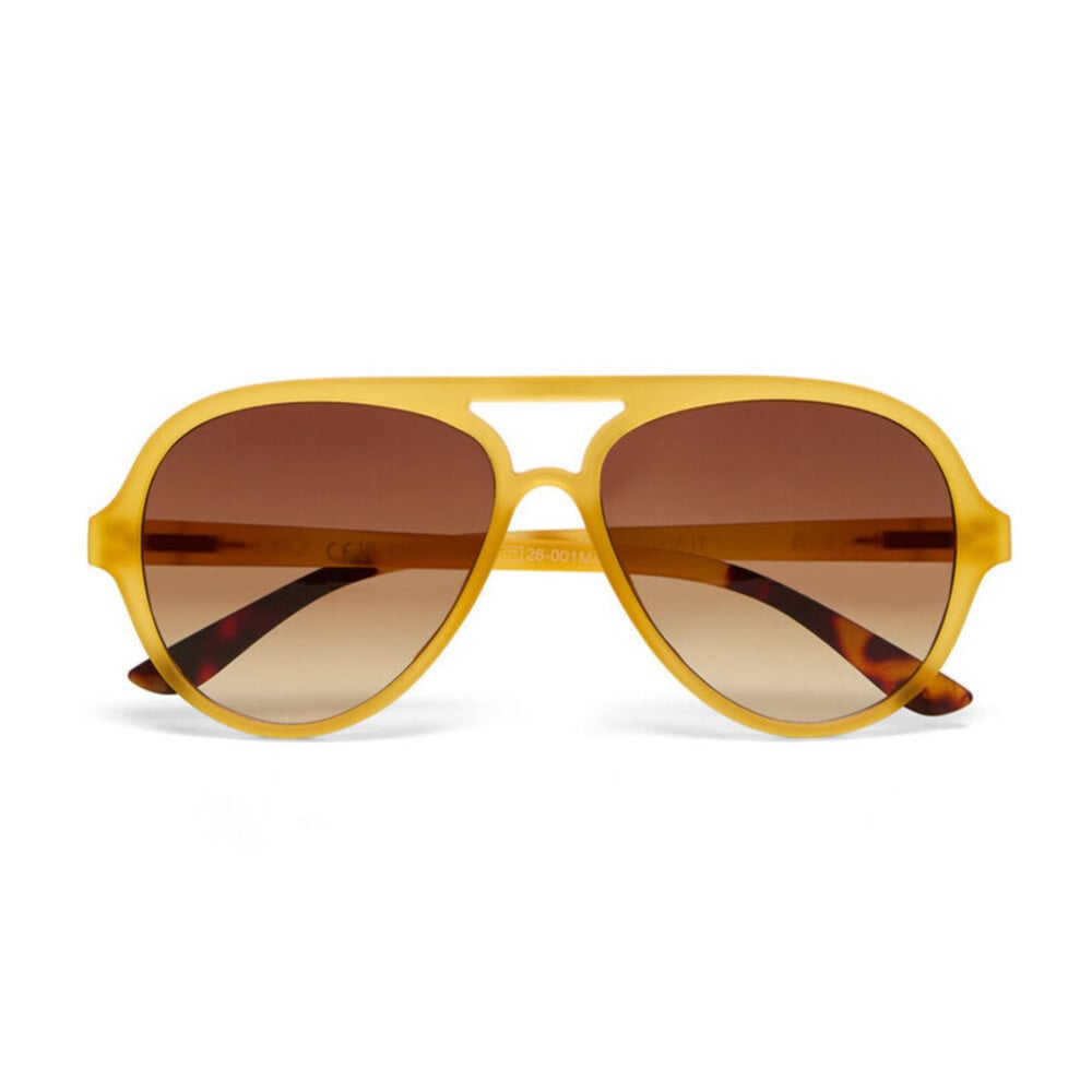 Okkia - Okkia Zonnebril ALESSIO Aviator Transparant Geel met Bruin Gradient Glazen OK021-TYE Okkia - Okkia Zonnebril ALESSIO Aviator Transparant Geel met Bruin Gradient Glazen OK021-TYE