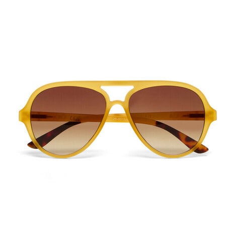 Okkia - Okkia Zonnebril ALESSIO Aviator Transparant Geel met Bruin Gradient Glazen OK021-TYE Okkia - Okkia Zonnebril ALESSIO Aviator Transparant Geel met Bruin Gradient Glazen OK021-TYE