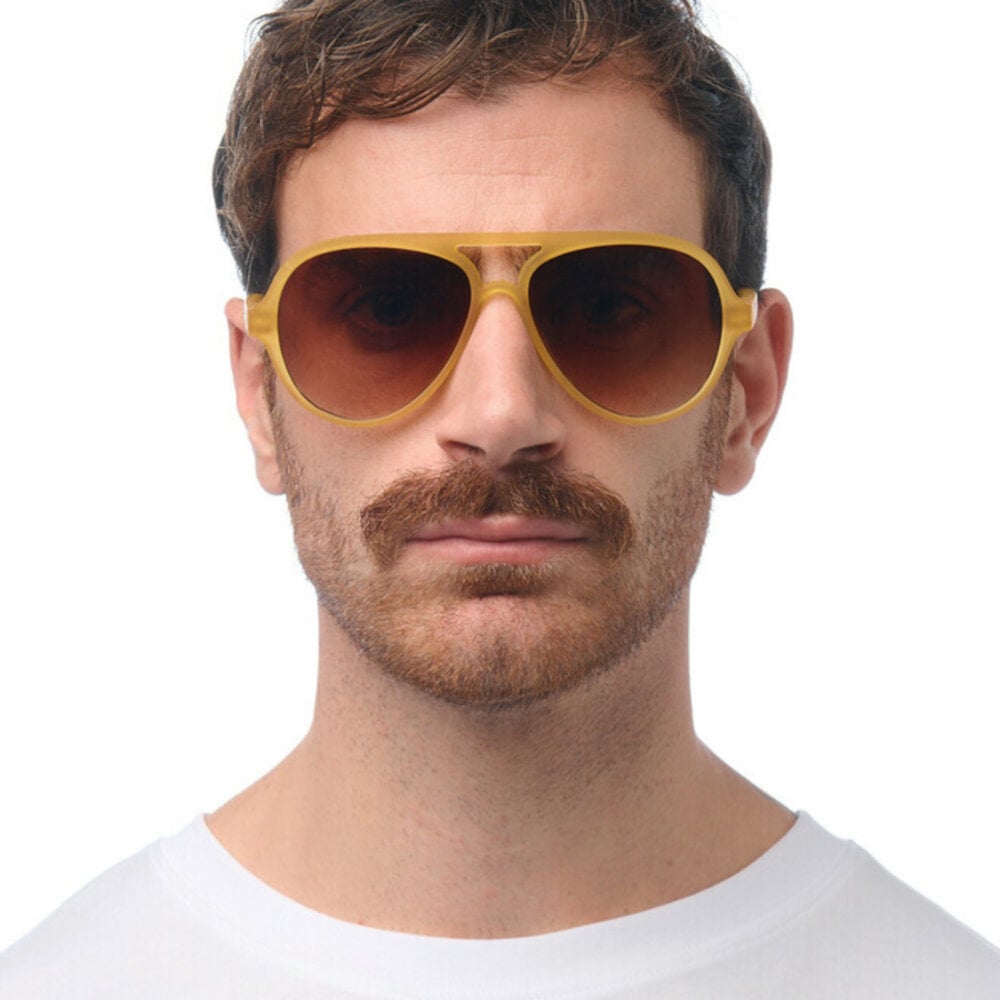 Okkia - Okkia Zonnebril ALESSIO Aviator Transparant Geel met Bruin Gradient Glazen OK021-TYE Okkia - Okkia Zonnebril ALESSIO Aviator Transparant Geel met Bruin Gradient Glazen OK021-TYE