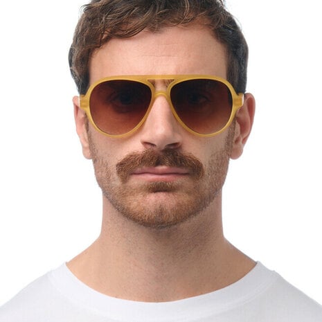 Okkia - Okkia Zonnebril ALESSIO Aviator Transparant Geel met Bruin Gradient Glazen OK021-TYE Okkia - Okkia Zonnebril ALESSIO Aviator Transparant Geel met Bruin Gradient Glazen OK021-TYE