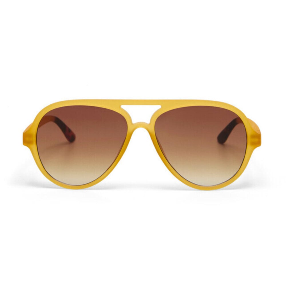 Okkia - Okkia Zonnebril ALESSIO Aviator Transparant Geel met Bruin Gradient Glazen OK021-TYE Okkia - Okkia Zonnebril ALESSIO Aviator Transparant Geel met Bruin Gradient Glazen OK021-TYE