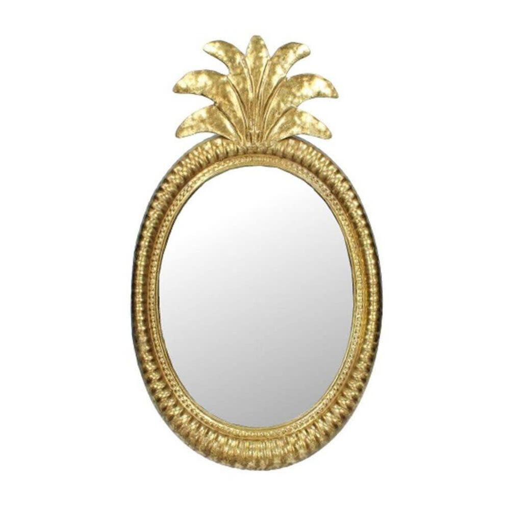 Melting Pot - Spiegel Ovaal Ananas Goud Metaal 27x49cm– Staand of Hangend Melting Pot - Spiegel Ovaal Ananas Goud Metaal 27x49cm– Staand of Hangend