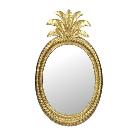 Melting Pot - Spiegel Ovaal Ananas Goud Metaal 27x49cm– Staand of Hangend Melting Pot - Spiegel Ovaal Ananas Goud Metaal 27x49cm– Staand of Hangend