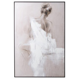 Melting Pot - Schilderij Vrouw in Beige Wit Acryl op Canvas 102x152cm ingelijst Melting Pot - Schilderij Vrouw in Beige Wit Acryl op Canvas 102x152cm ingelijst
