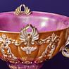 Werns - Decoratieve Schaal met Engeltjes Fuchsia Oranje Goud Polyresin 35x37cm