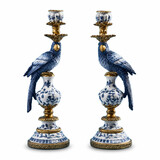 Werns - Kandelaar Papegaai Blauw 14×40cm – Links / Rechts Werns - Kandelaar Papegaai Blauw 14×40cm – Links / Rechts