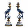 Werns - Kandelaar Papegaai Blauw 14×40cm – Links / Rechts