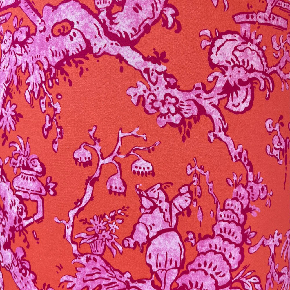 Melting Pot - Lampenkap Loulou Oranje Fuchsia 40x30cm met Roze Bies & Gouden Binnenzijde Melting Pot - Lampenkap Loulou Oranje Fuchsia 40x30cm met Roze Bies & Gouden Binnenzijde