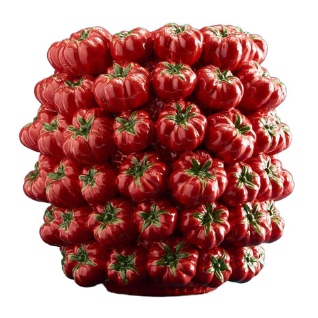 Werns - Vaas Tomaten Rood Groen Keramiek 34x33cm handgemaakt