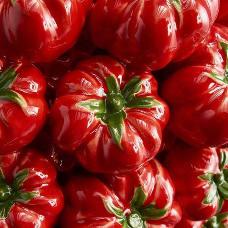 Werns - Vaas Tomaten Rood Groen Keramiek 34x33cm handgemaakt
