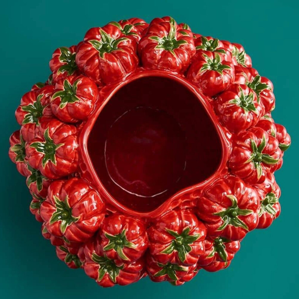 Werns - Vaas Tomaten Rood Groen Keramiek 34x33cm handgemaakt
