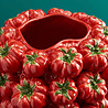 Werns - Vaas Tomaten Rood Groen Keramiek 34x33cm handgemaakt