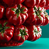Werns - Vaas Tomaten Rood Groen Keramiek 34x33cm handgemaakt