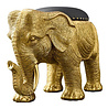 Werns - Stoel & Kruk Olifant Zwart Goud Polyresin 79x50x39cm - Design Zitmeubel