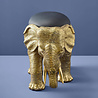 Werns - Stoel & Kruk Olifant Zwart Goud Polyresin 79x50x39cm - Design Zitmeubel