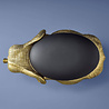 Werns - Stoel & Kruk Olifant Zwart Goud Polyresin 79x50x39cm - Design Zitmeubel