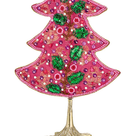 Doing Goods - Kerstboompje Whimsy Roze Multicolor Messing 15x9,5x30cm Doing Goods - Kerstboompje Whimsy Roze Multicolor Messing 15x9,5x30cm